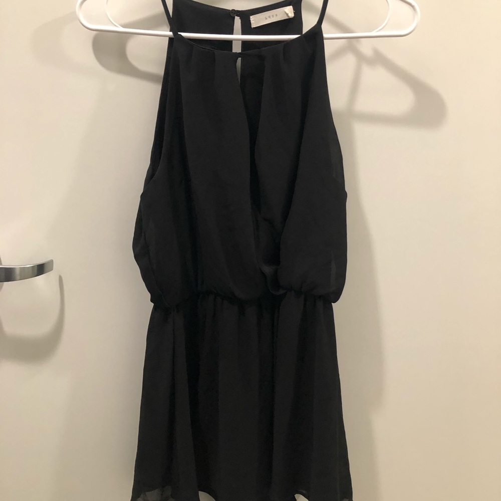 Lush black mesh romper